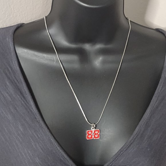 Number 88 Red Necklace And Earring Set - Picture 12 of 12